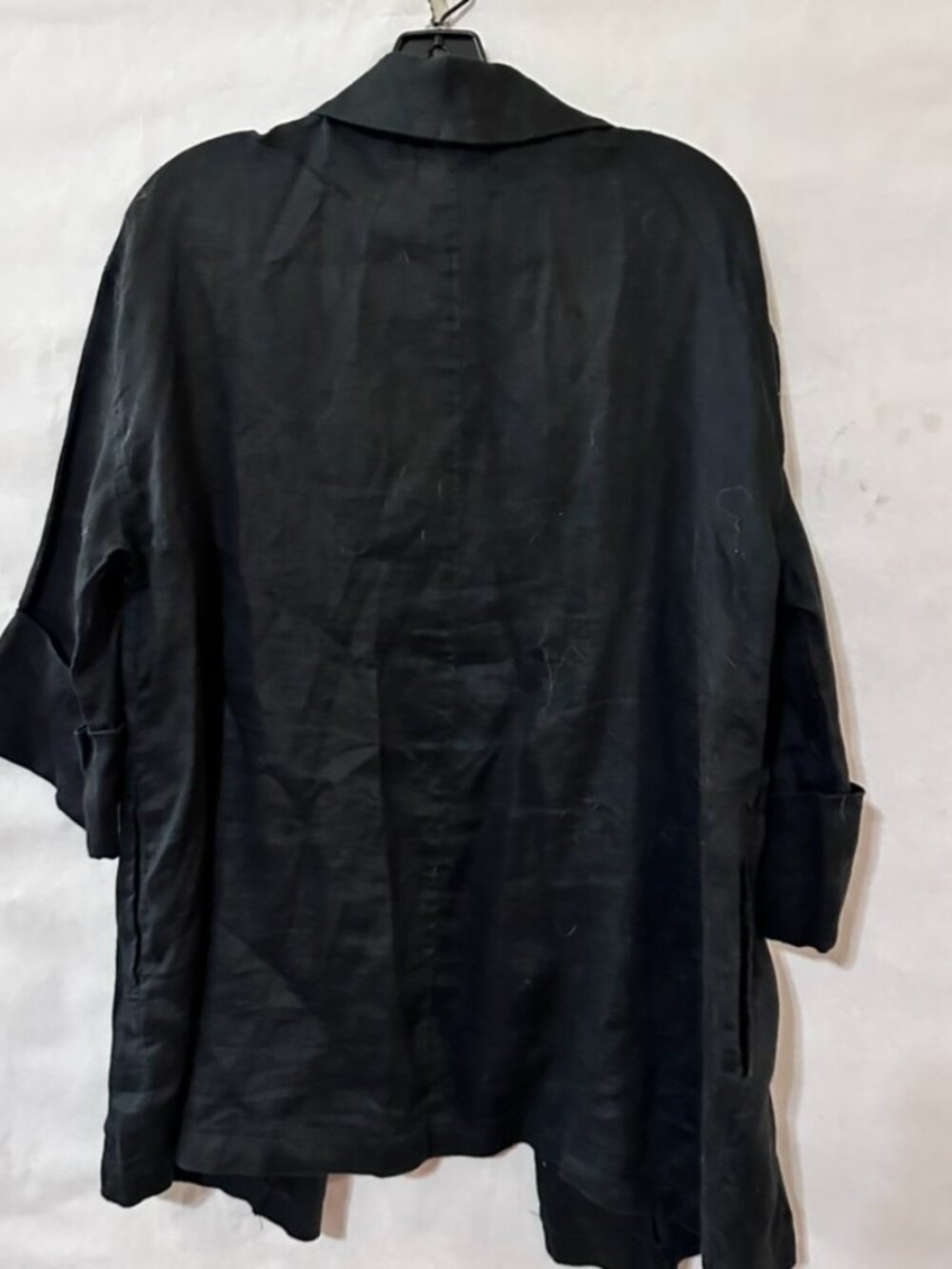 Tahari Linen Blazer Black Size Large Jacket Sport Coat Office EUC - Picture 5 of 6